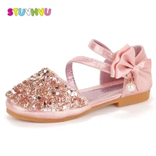 Children shoes sequins shoes girls spring summer new fashion bow kids princess shoes for girls sandals non-slip soft comfortable in the spring of the new brand princess girls shoes shoes fashion bud children shoes