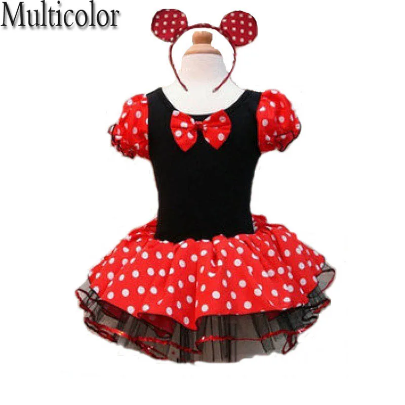 

Hot Kids Gift Minnie Mouse Party Fancy Costume Cosplay Girls Ballet Tutu Dress+Ear Headband Girls Polka Dot Dress Clothes Bow