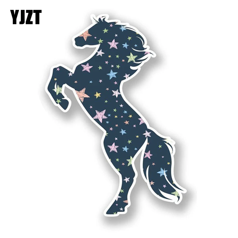 

YJZT 11.2CM16.3CM Lovely Cartoon Horse Colored PVC High Quality Car Sticker Decoration Graphic C1-5024