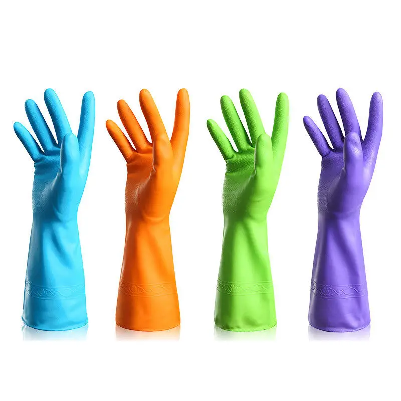 2pcs Rubber Latex Dish Washing Cleaning Long Gloves Household Home