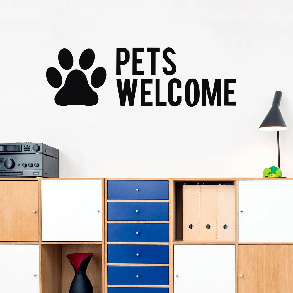 PETWELCOM Letters Wall Sticker Pet Shop PVC Wall Decal Dog Cat Mural Art Sticker Pet Grooming Salon Decoration