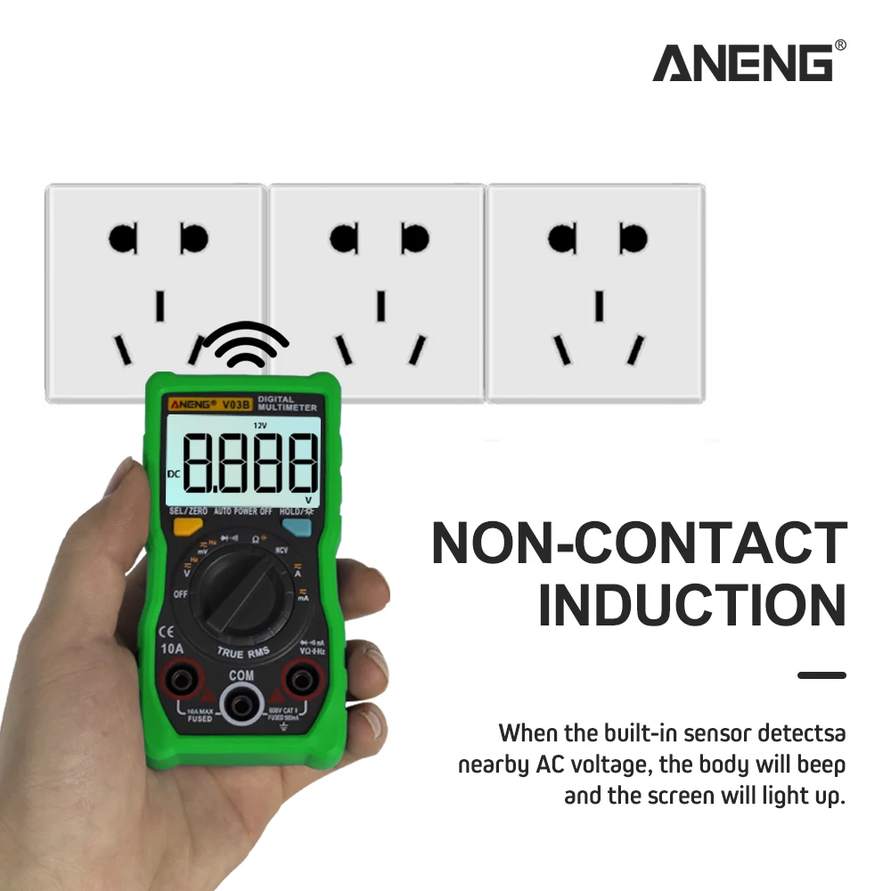 ANENG V03B ЖК-Аналоговый Цифровой мультиметр тестер 4000 отсчетов multimetro esr метр мультиметр Автоматическое отключение питания пик автоматический измерительный прибор