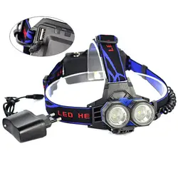 2 T6 светодио дный велосипед фар USB Перезаряжаемые фара глава факел лампы Дальний диапазон Прямая доставка
