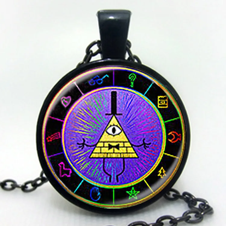 

Vintage Steampunk Drama Gravity Falls Mysteries BILL CIPHER WHEEL Pendant Necklace doctor who 1pcs/lot chain mens women new 2017