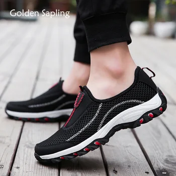 

Golden Sapling Slip-on Sneakers Men 2019 New Summer Air Mesh Men's Running Shoes Soft Outdoor Trainers Run Breathable Sport Shoe