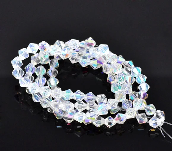 Биконусные бусины DoreenBeads с гранями из хрустального стекла 5301 6x6 мм около 100 шт.