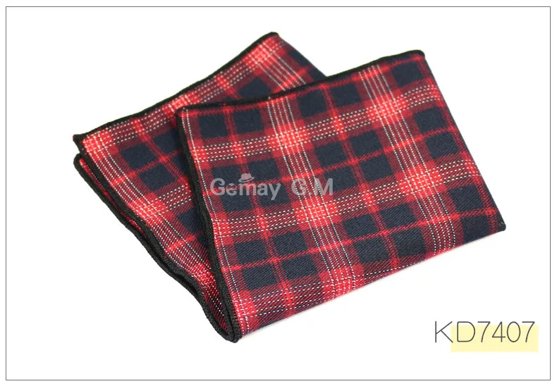 High Quality Cotton Mens Pocket Square Adult Plaid Hankerchief Scarves Vintage Hankies Men's Hanky Square Handkerchiefs