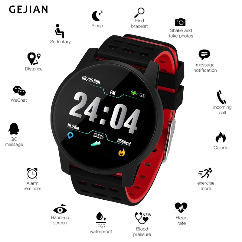 

Smart Watch Men Women 1.3inch TFT Dynamic Heart Rate Blood Pressure Oxygen Monitor Round Dial Sport Modes Waterproof IOS Android