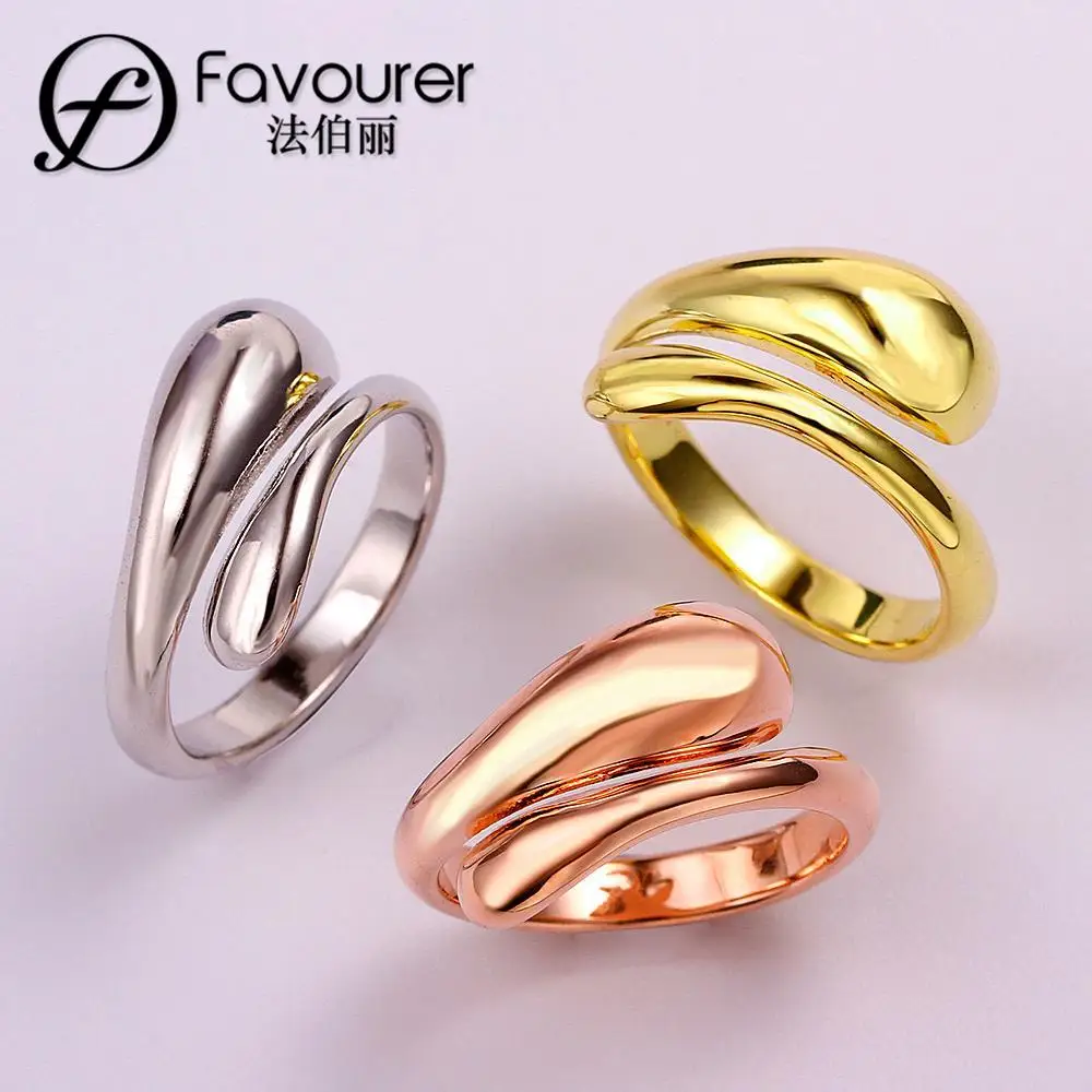 

New Arrival Gold color Ring Inlaid Crystal for women anillos de boda Wholesale Retail Understated Elegance