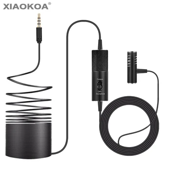 

Professional Lavalier Microphone for Camera iphone Portable 6m condenser microphones for Audio recording Interview mic XIAOKOA