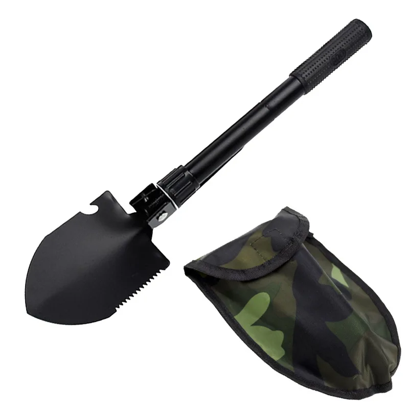 Военная Портативная Складная лопата для пляжа, лопата для выживания, лопатка для сушки, аварийный инструмент для сада и кемпинга - Цвет: Черный