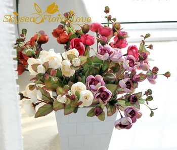 

Silk flower rose artificial flower cheap flowers for home decoration silk fake flower wedding decoration