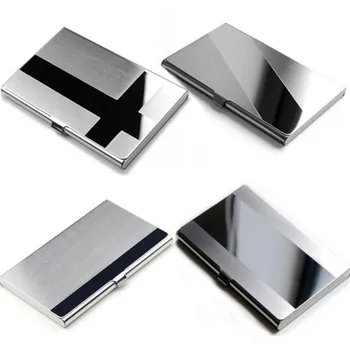 

100pcs Card Holder Stainless Steel Silver Aluminium Credit Card Case Women Wallets Nueva Vogue Men ID Card Box Cartao De Visita