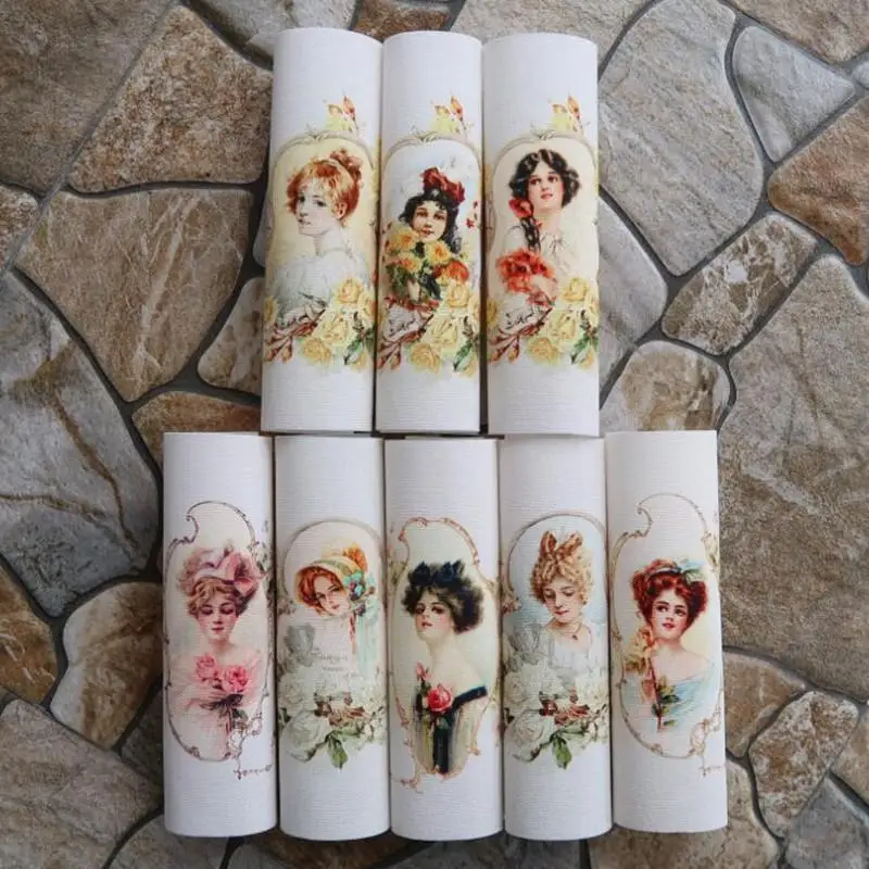 

mix 8pcs/lot Palace beauty girl design 15*15cm Digital Printing Hand Dyed Fabric DIY Sewing Patchwork Cloth for Purse Bag SL-103