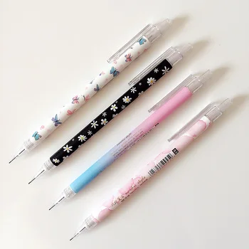 D39 4X Europe Style Flower Buttefly Press Mechanical Pencil Writing School Office Supply Student Stationery Automatic Pencil