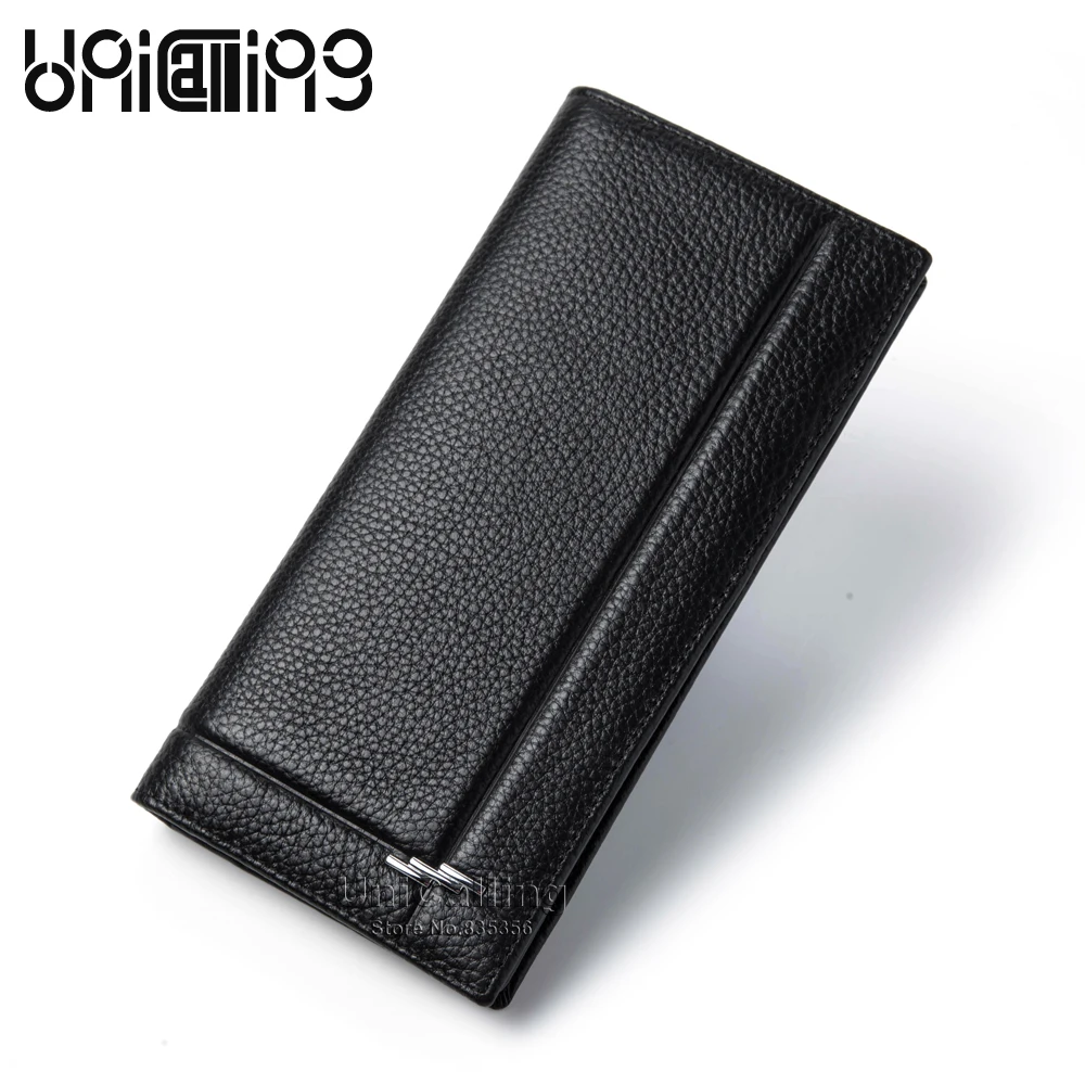 

UniCalling Brand men/women long genuine cow leather wallet multiple credit cards hot long wallet