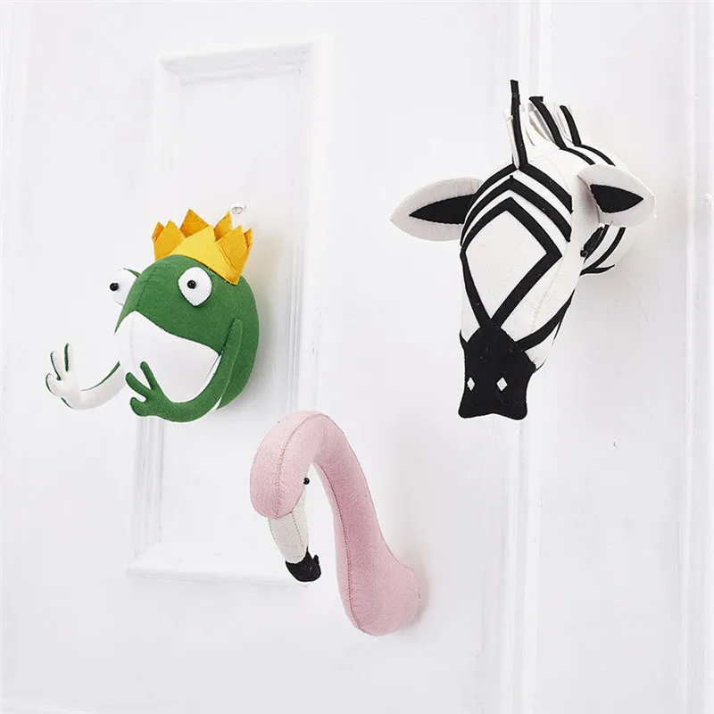 

Animal Head Elephant Deer Fox Swan Lion Tiger Head For Baby Room Decor Baby Kids Bedroom Hangings Gifts Toys