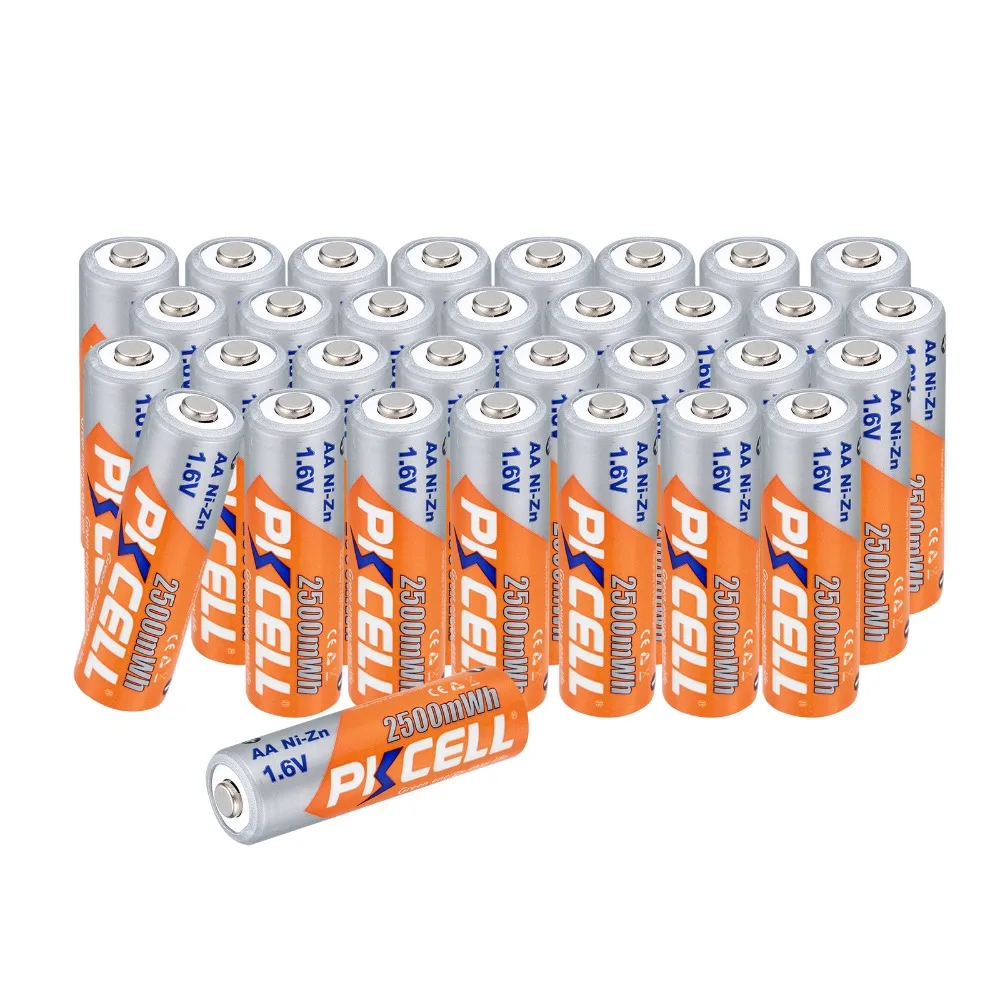 PKCELL Rechargeable Batteries AA Battery Ni-Zn 2500MA 1.6V 2A Battery For RC Cell Toy