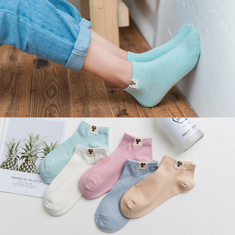 

5 Pair/Lot Cats Socks For Women Summer Cotton Cute Short Socks Harajuku Kawaii Female Casual Cartoon Sock Ladies Ankel Socks