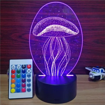 

Novelty 3D Jellyfish LED Table lamp USB touch creative small sleeping Desktop decoration lamp night light Child gift light lampe