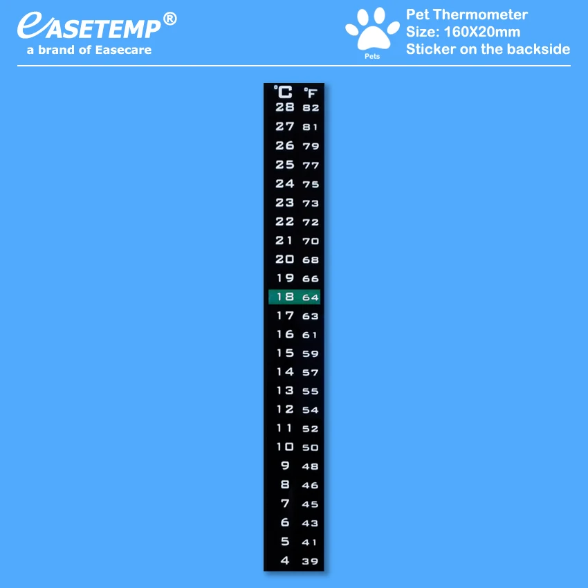 

3pcs/lot Free Shipping Pet Care Pet Thermometer (4-28 degree) for Dogs, Cats, Birds, Reptiles and Amphibians with Sticker