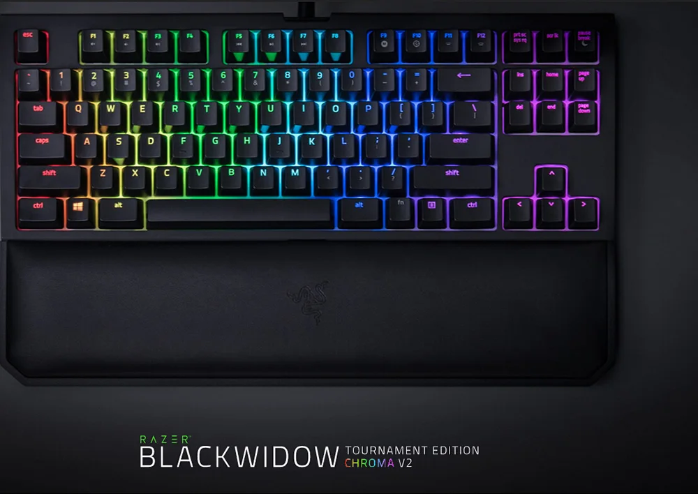 razer BlackWidow Tournament Edition Chroma V2 Механическая игровая клавиатура RGB тактильные щелкающие переключатели razer Green-черный