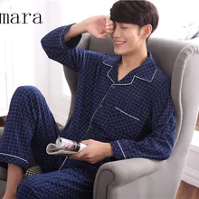 sexemara/Новое поступление, модные мужские Спальные пижамы из хлопка, удобные мужские пижамы в красную клетку,, 4 размера