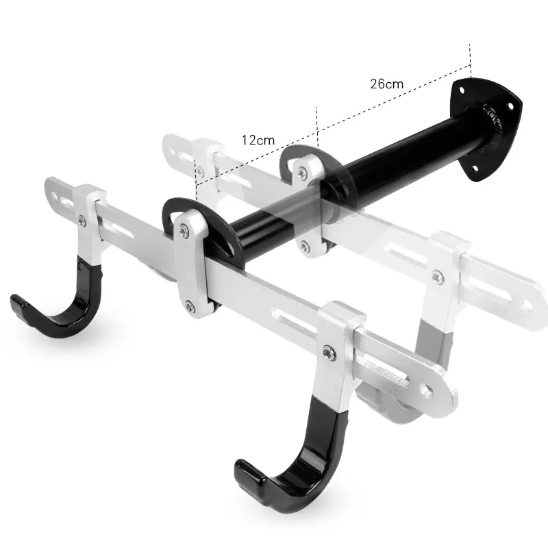  Bicycle Wall Mount Alum. Alloy 50KGS Capacity Rustic Free Rack Tilting Depth Width Adjust W/ Stainl