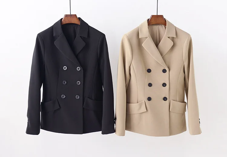 France style elegant double breasted blazers jackets Chic elegant women's slim fit suit jackets A077