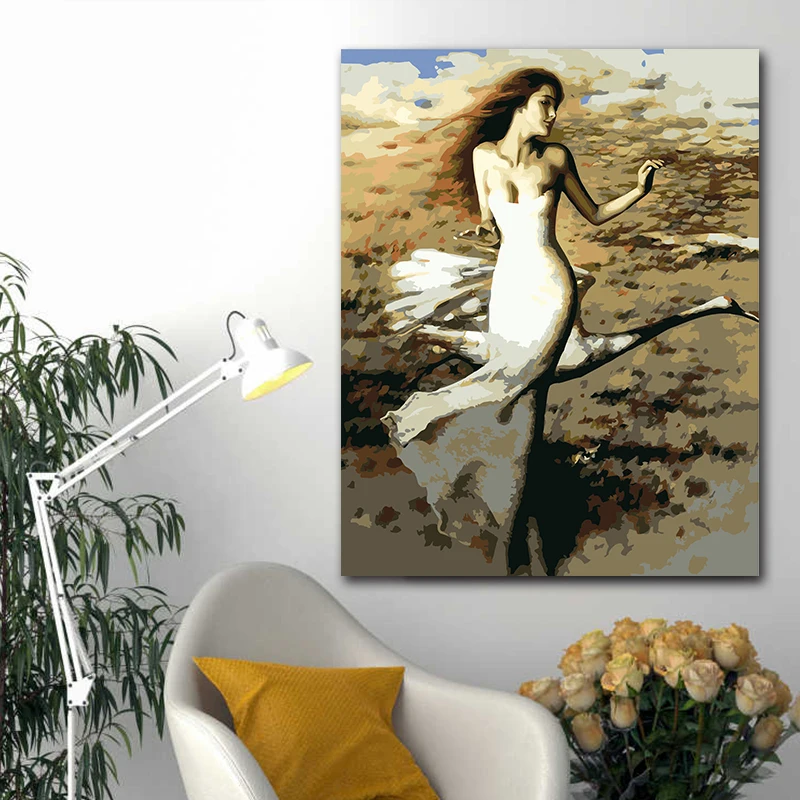

paint by number art painting by numbers Dancing art girl porch living room decoration painting adult hand-painted decompression