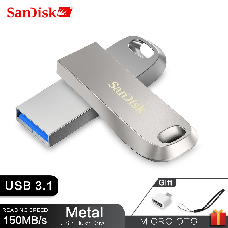 Двойной флеш-накопитель SanDisk CZ74 USB 3,1 флеш-накопитель 256 ГБ 128 Гб 64 Гб до 150 Мб usb3.0 флеш-накопитель 32 Гб оперативной памяти, 16 Гб встроенной памяти, металлический u-диск флэш-накопитель флэш-диск