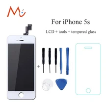 No Dead Pixel Repair Screen For Apple iPhone 5s LCD display replacement Digitizer touch screen assembly white black +Glass+tools