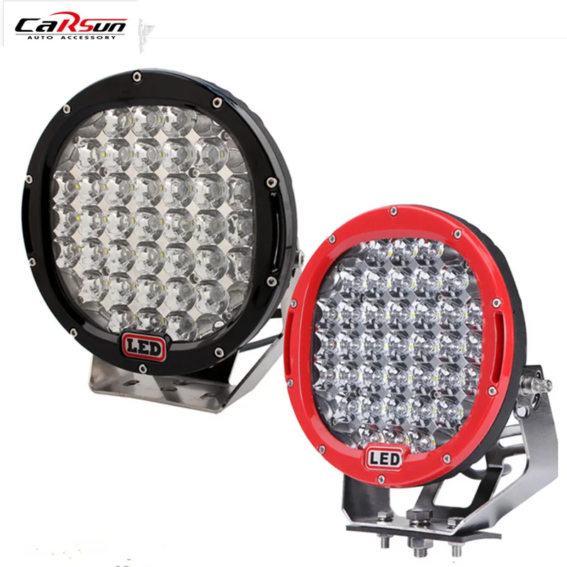 

CARSUN 185W Red/Black Round Led Light 9 Led Off Road Light Power Led Work Light For SUV For Hummer For Audi Q3 Q5 Q7 For BMW