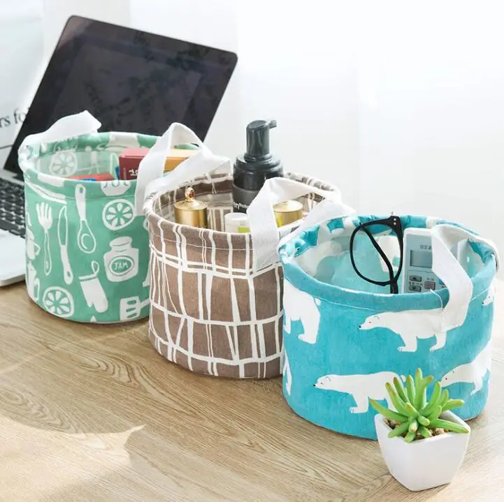 1pcs Desk Storage Box Organizer Pencil Holder Cosmetic Stationery Animal Creative Fabric Case