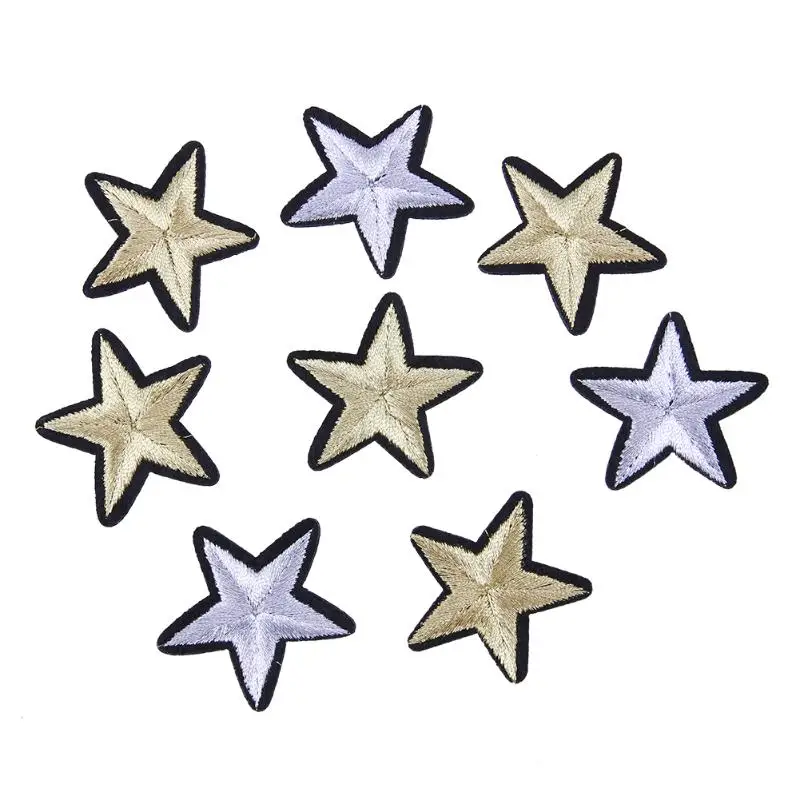 

12pcs 3D Star Applique Embroidery Patch Sticker Iron On Sew Cloth Patch DIY Apparel Accessories Patches Clothing Fabric Badges