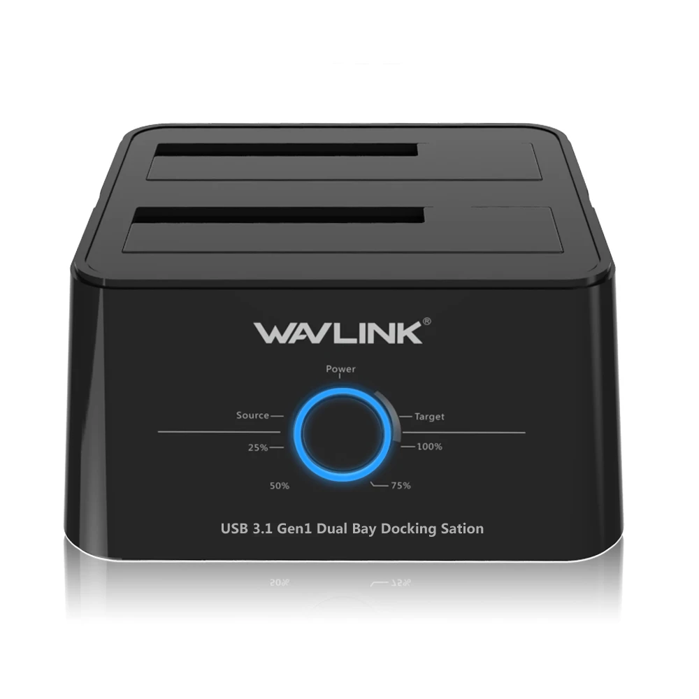 Wavlink USB 3,1 Type C для SATA Dual Bay док-станция 2,5/3,5 SSD HDD SATA 1/2/3 корпус для 2*8 ТБ с офлайн создание резервных клонов