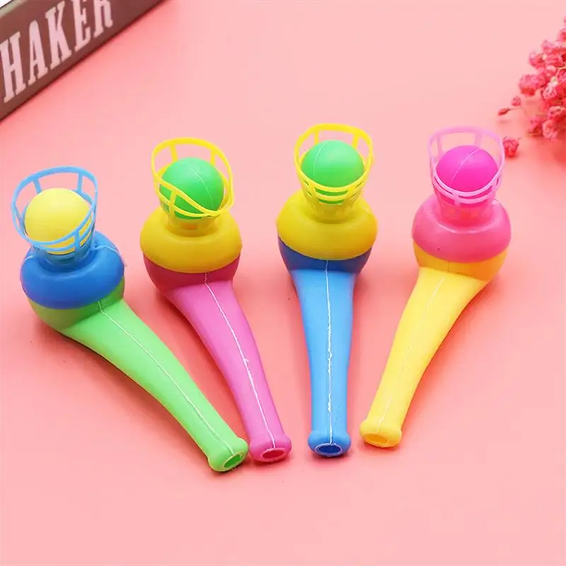 FunPa 12PCS Pipe Ball Party Gifts Colorful Magic Blowing Pipe Floating Ball Children Toys Party Favors Birthday Present for Kids