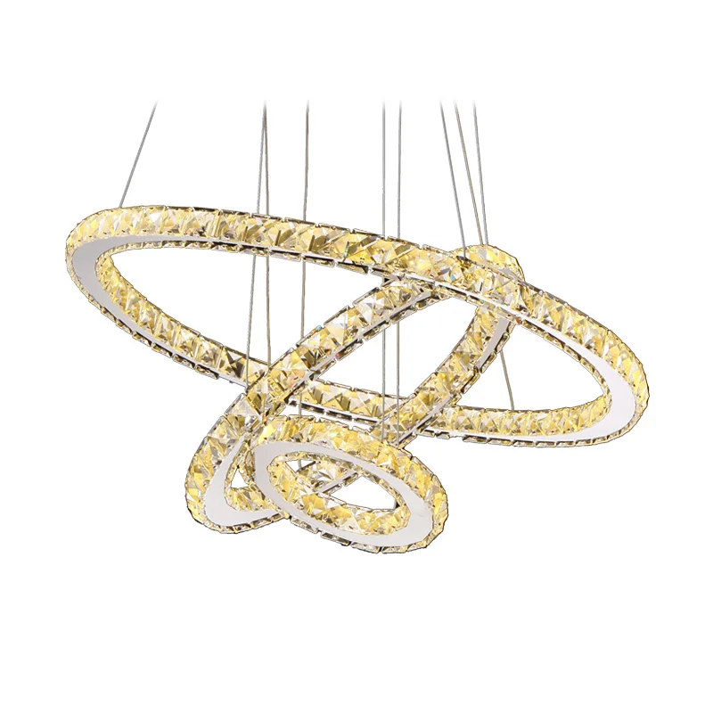  Modern Rings Led Crystal Chandelier Hanging Lighting Crystal Lustre Pendant Lamparas Ceiling Fixtur - 32826164266
