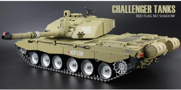 2,4 Ghz RC 1/16 Британский основной боевой танк модель Challenger 2 Танк конечная металлическая Версия страйкбол дым звук металлические шестерни треки