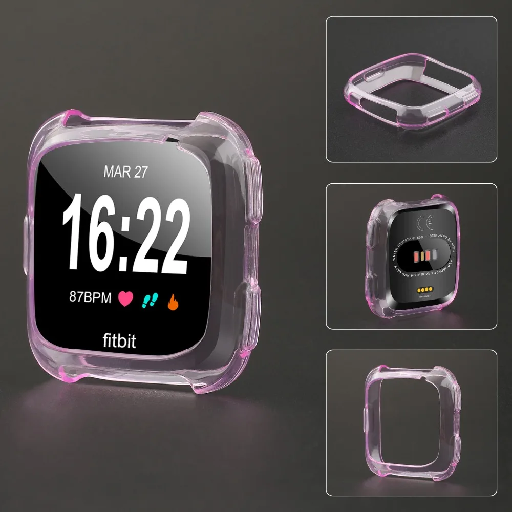 Чехол для Fitbit Versa/versa 2/versa lite защитный прозрачный чехол Защита экрана Смарт-часы аксессуары