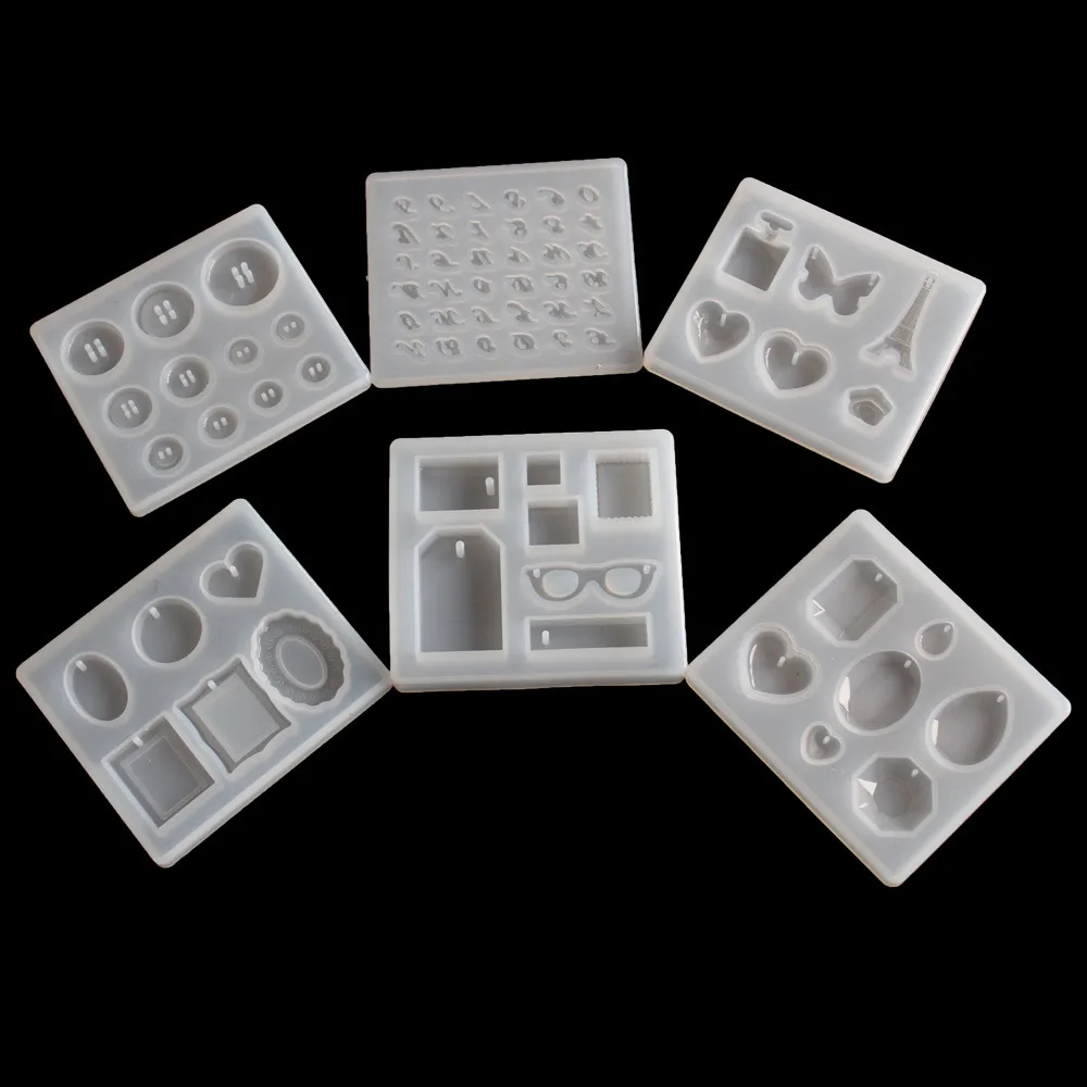 

Button/Alphabet Jewelry Silicone Mold DIY Decorating Clay Tool Translucent Accessories Epoxy Resin Molds Cake Biscuits Mould