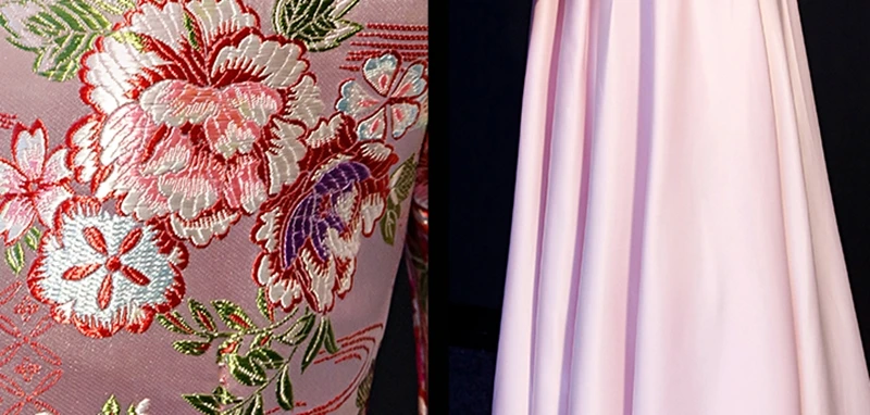 Cheongsam свадебное платье китайский стиль Половина рукава Вышивка платье Fiesta Vestido Qipao платья подружек невесты Выпускной TS1743