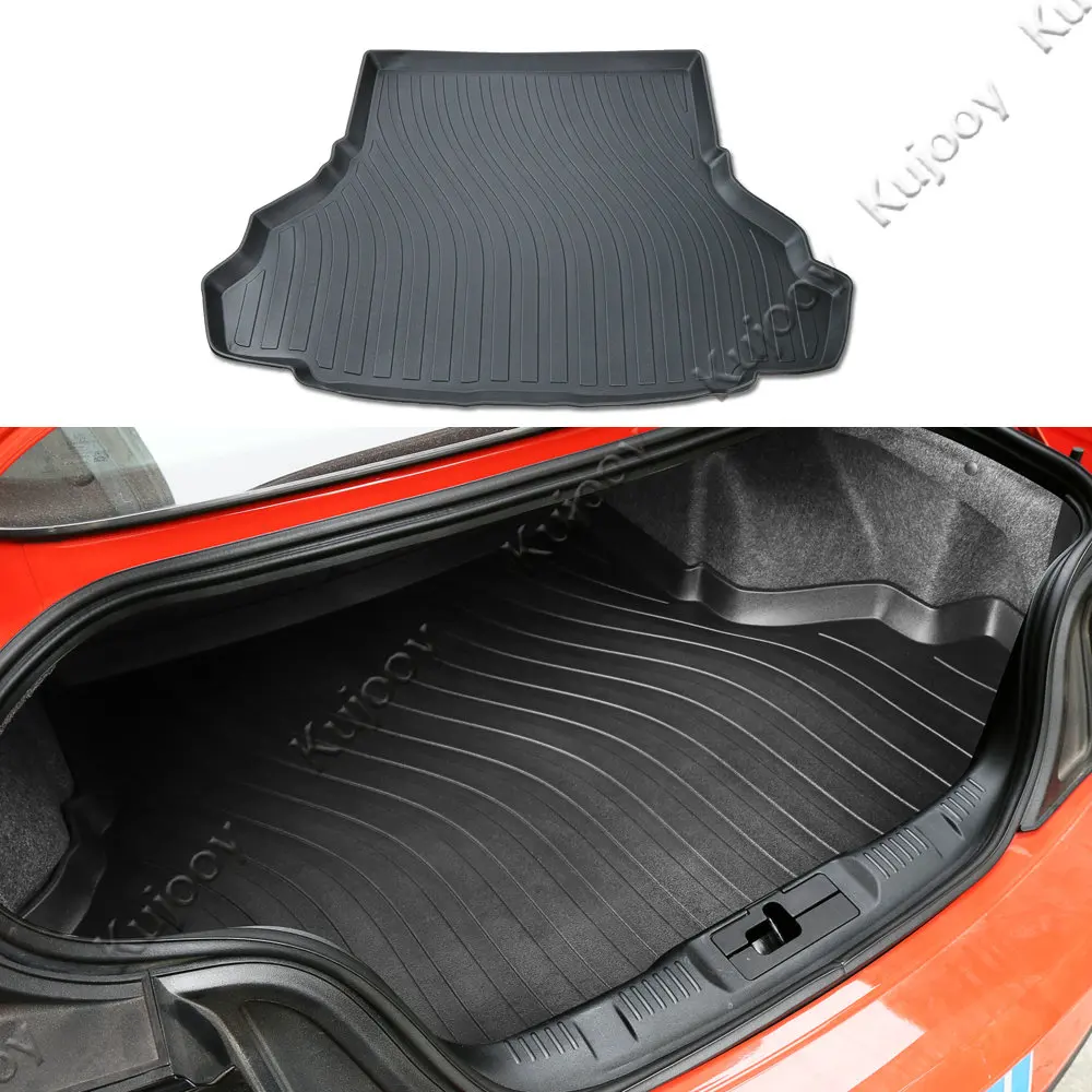 Black Car Rear High Edge Trunk Gurad Mat Tray Waterproof Protector Mat For Ford Mustang 2015