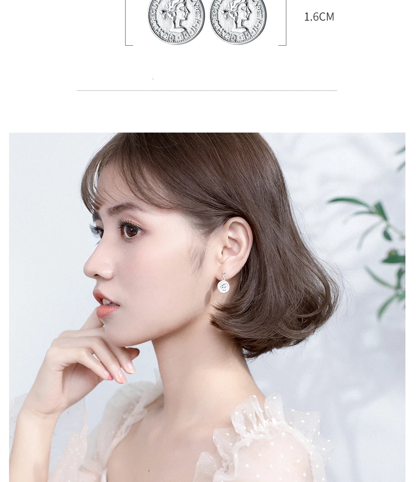 Vintage Avatar Drop Pendant Coin Earrings Punk Gold Color S925 Sterling Silver Dangle Earring Brinco for Women Statement Jewelry (2)