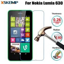 2.5D Премиум 9 H 0.26 мм закаленное Стекло для Nokia Lumia 630 Экран Защитная крышка Анти-разрушить HD закаленное защитный кожух Плёнки