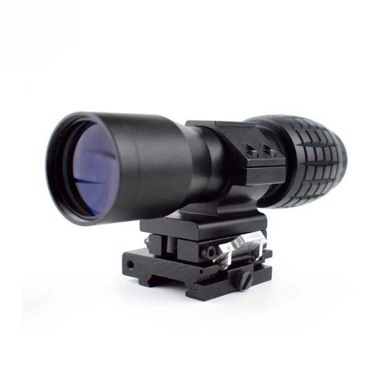 Tactical Airsoft 4X Magnifying Focus Adjusted With Flip Up Mount Scope