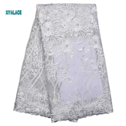 African lace fabric Beads Lace Fabric Embroidered Nigerian Net Laces Fabric Bridal High Quality French Tulle YA2258B-1 - Цвет: 2258B-5