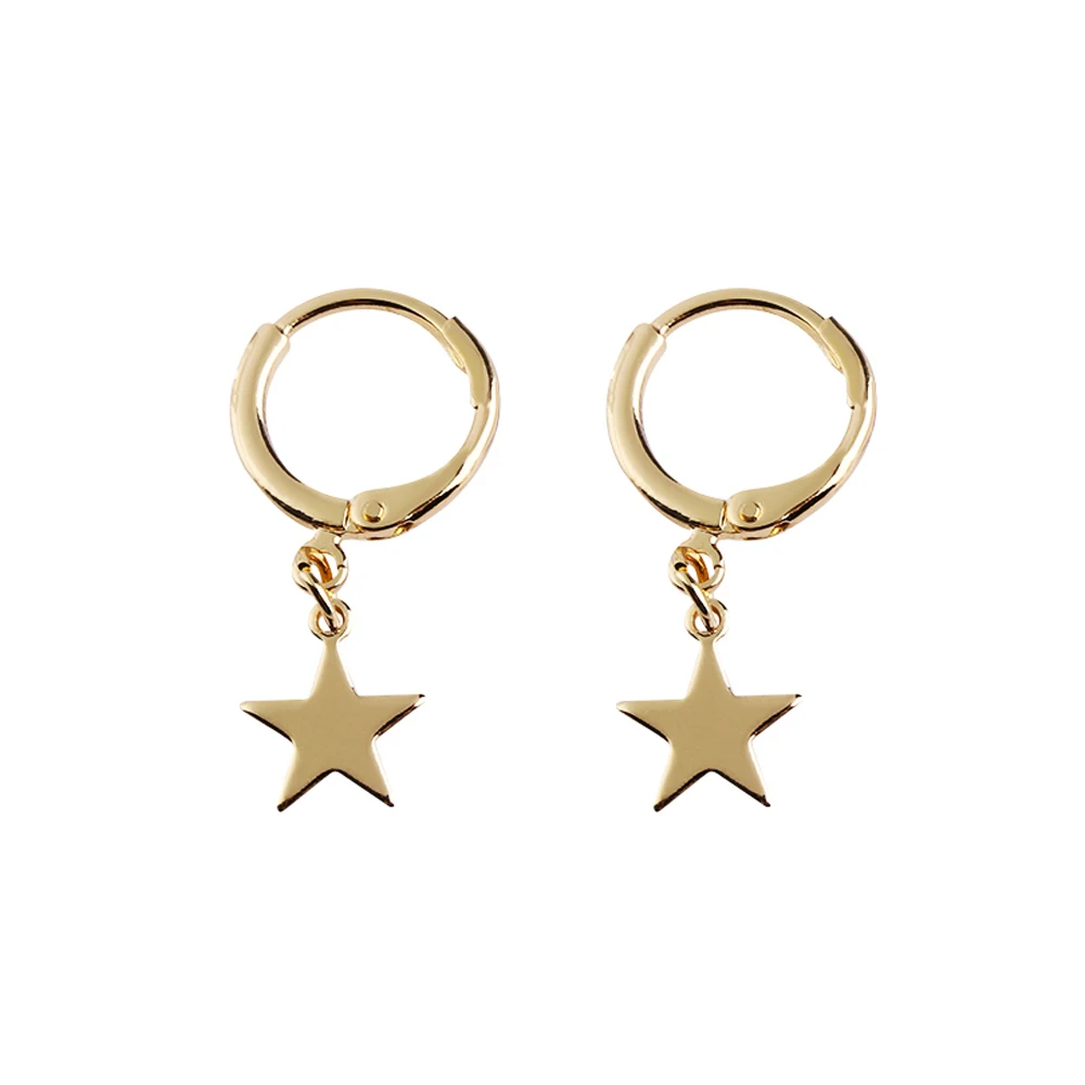 1 пара маленькая звезда луна серьги золотистого цвета простые ухо-манжеты пирсинг уха Huggie серьги инструменты ювелирные изделия аксессуары для женщин
