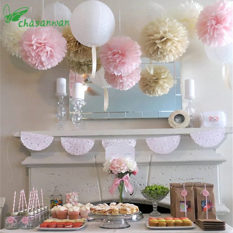 

3Pcs 20 25 30cm Wedding Accessories Tissue Paper Pom Poms Birthday Party Decoration Kids Crepe Artificial Flowers Wreaths Ball,B
