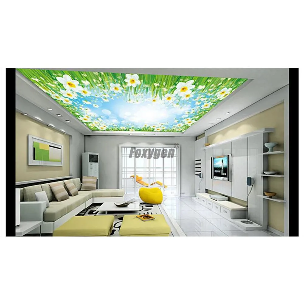 Us 90 0 Digital Printed And Uv Printing False Ceiling Blue Sky Pop Ceiling Design Image In Wallpapers From Home Improvement On Aliexpress